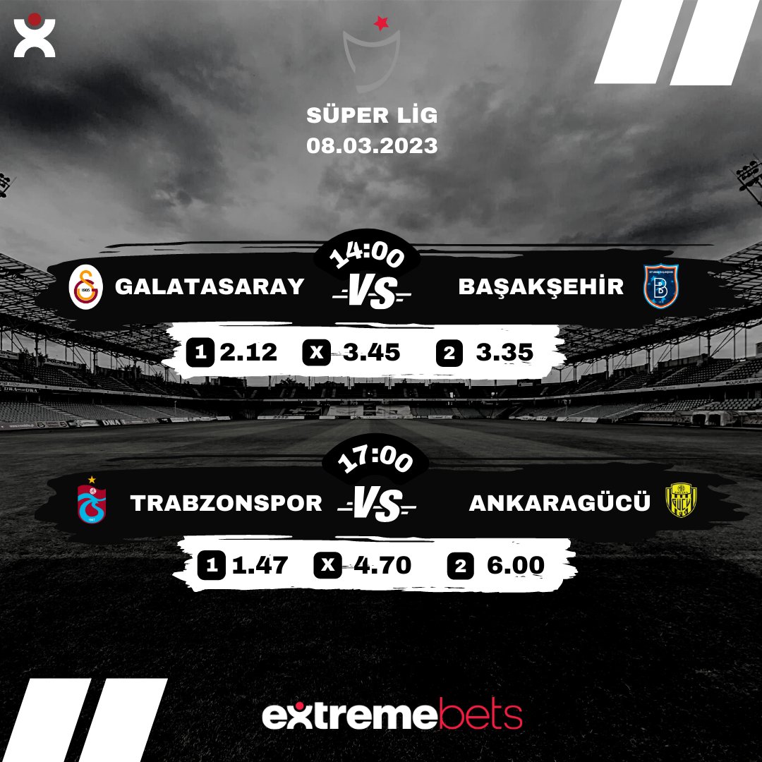 extremebets_tr's tweet photo. Süper Lig'de bugün çok önemli iki maç oynandı.
Daha fazla spor karşılaşması için sitemizi ziyaret edin!>>> https://t.co/3GK4MZaLb9 
 #süper #lig  #turkey #sportotosuperlig  #extremebets #extremebetsgiris #extremebets https://t.co/eHJLg3uOeg