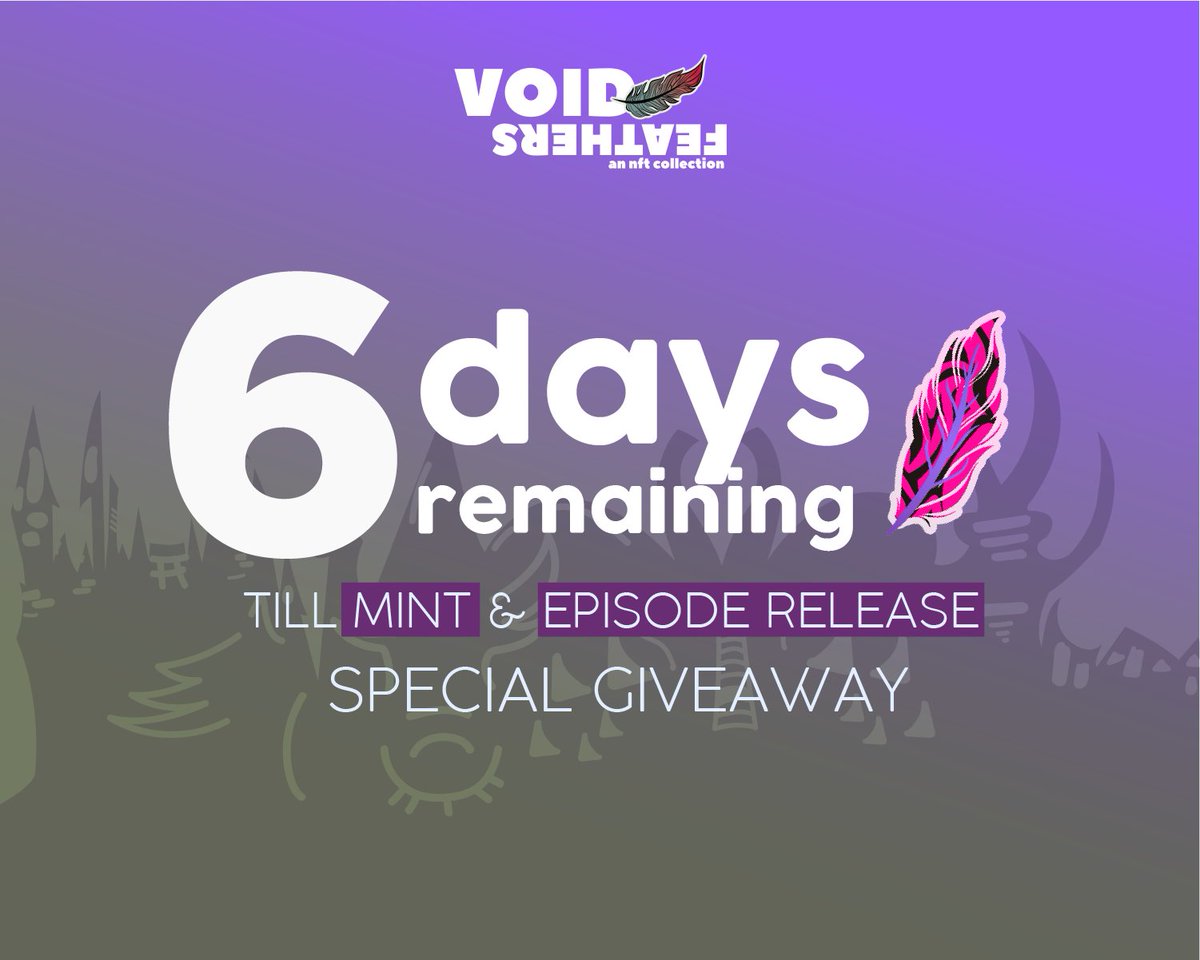 FeathersVoid's tweet photo. ⚡ ONLY 6 DAYS LEFT! ⚡
🎁 Get your hands on an EXCLUSIVE NFT! 🚀 ✨ Drop your ADDRESS & SHARE! (FOLLOW us!) 🎯 LUCKY WINNERS chosen, but SHARE more, WIN more! 🏆
#NFTcommunity #NFTGiveaway #nftairdrop #voidfeathers #orionflower #lucydcomic #thefirstNFTcomic #mintingsoon https://t.co/CbT3BCXRYA