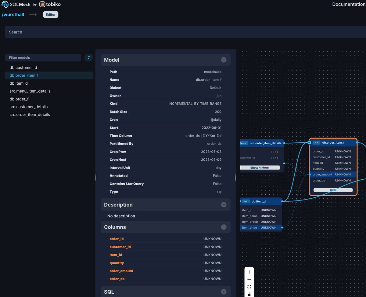 SQLMesh v0.8.0 just dropped! Some exciting new features like docs which is integrated inside the IDE!

We've also launched our Github CI / CD bot!

sqlmesh.readthedocs.io/en/stable/inte…