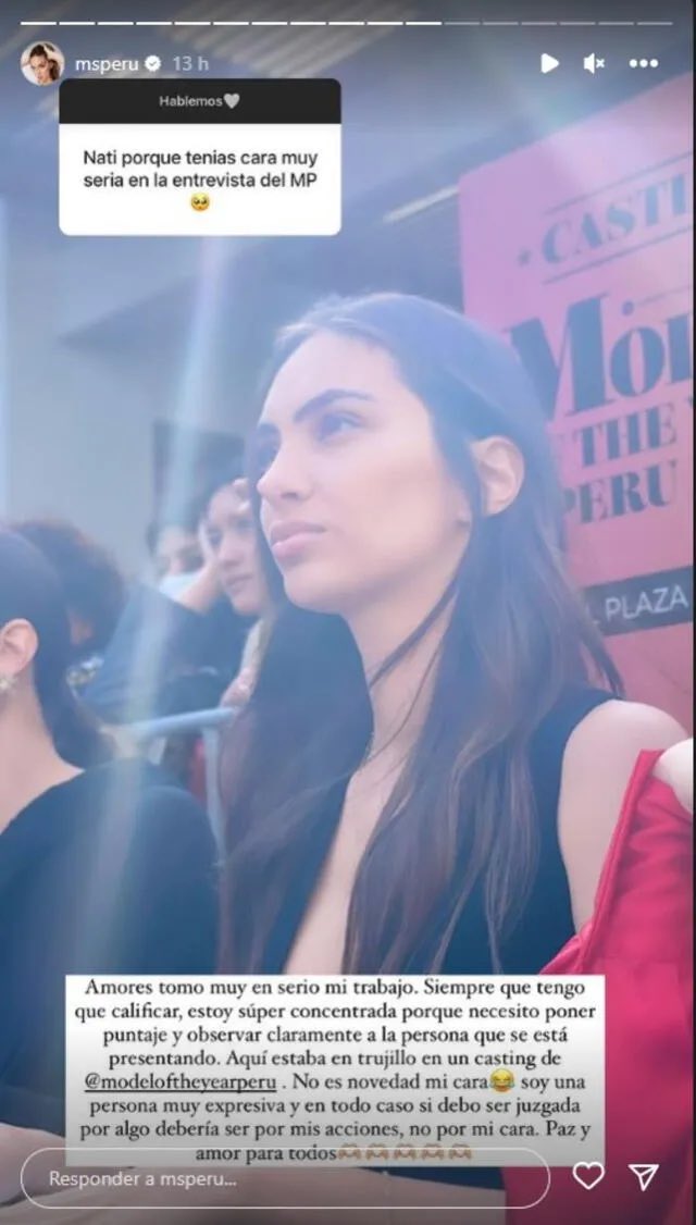 RicLaTorreZ's tweet photo. Critican a Natalie Vertiz por la expresión de su rostro durante entrevista en el Miss Perú y ella se defiende diciendo que “no es novedad su cara”. 👀👇🏼 https://t.co/baSoZP6CMJ