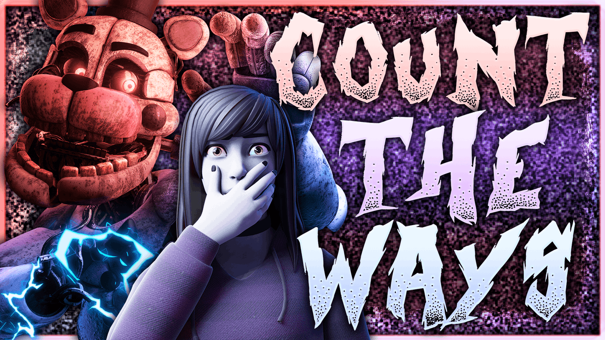 LunaticHugo's tweet photo. It is out! We are proud and pleased to present Count The Ways - The COLLAB!
------
17 participants worked their asses off to bring Freddy and horror together.

Song by @dawkosgames &amp; @DHeusta !

VIDEO OUT NOW : 

https://t.co/vKLTIRnDIe https://t.co/ZakRij901y