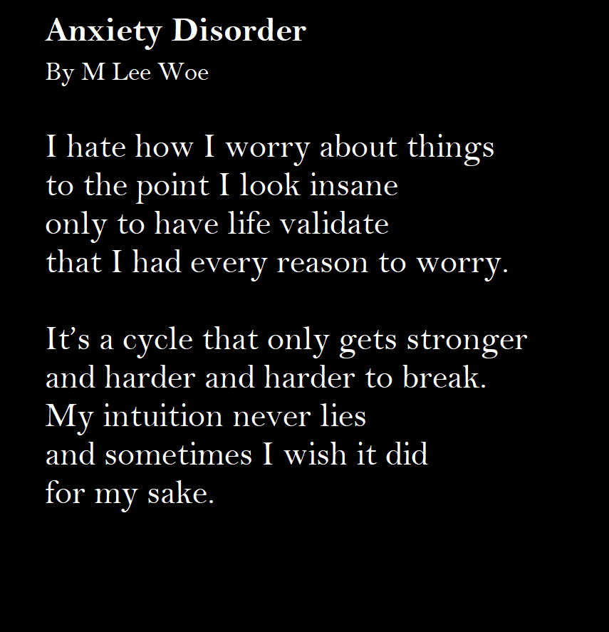 😢#writingcommunity #anxietydisorder #stress #POEMS #writinginspiration