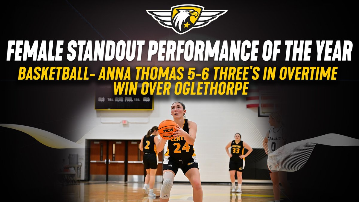 Our Female Standout Performance of the Year goes to <a href="/anna_thomas22/">anna thomas</a>, who helped <a href="/CCWBasketball/">Centre Women’s Basketball</a> clinch the SAA regular season title with a career performance off the bench! #CAAS23 #RollKerns