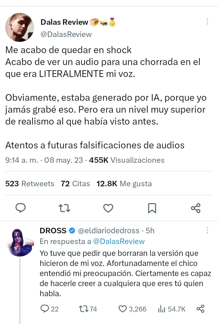 Jkmeama's tweet photo. Los conflictos que la inteligencia artificial puede ocasionar, no es que solo usen tu voz, es tu imagen la que pueden confundir y meterte en problemas, ya sean de derechos de autor u otros. En tiktok abundan los audios de los chicos hechos por ia con miles y miles de favs... https://t.co/Akfz5Eq2ZT
