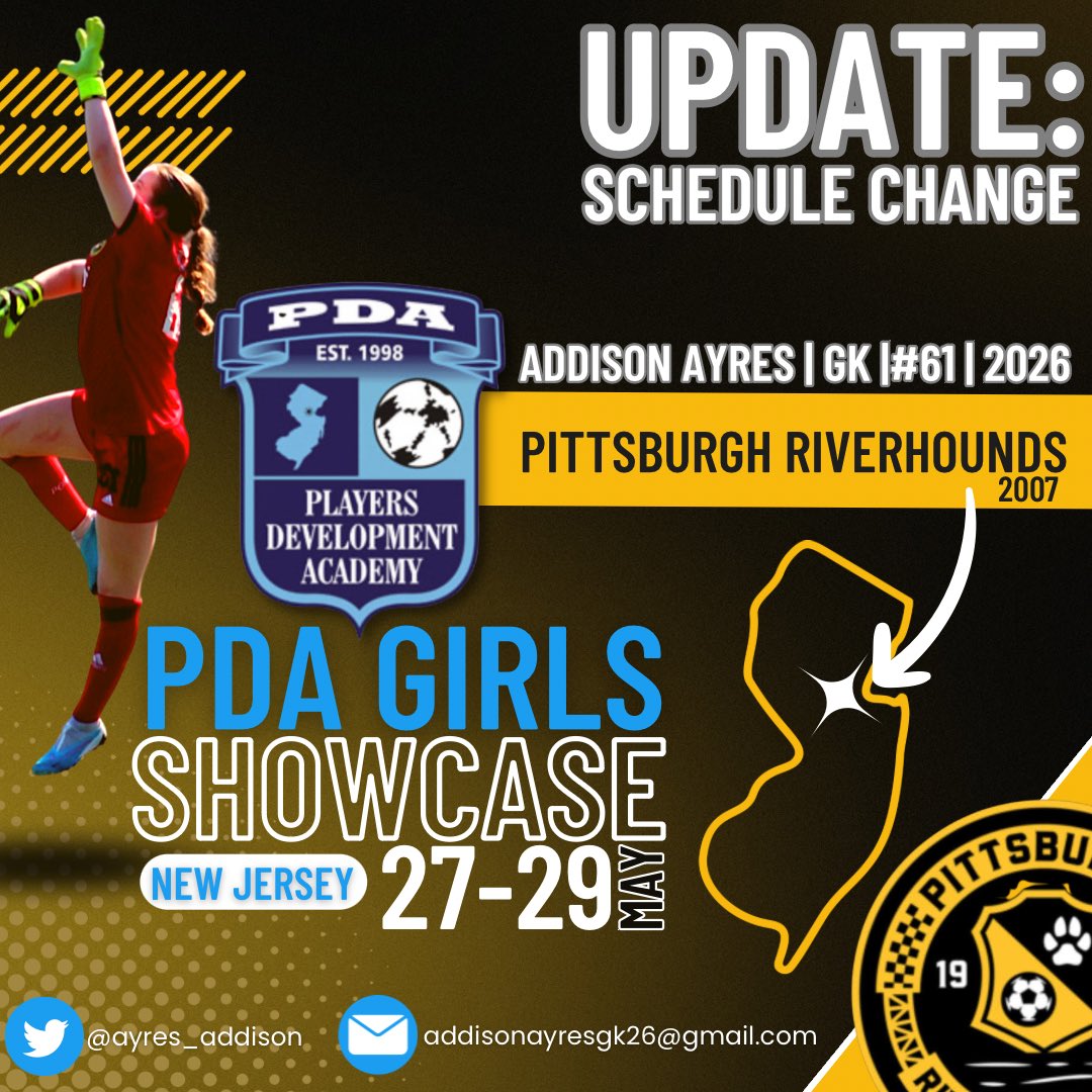 Looking forward to this recent schedule update! @HoundsAcademy @ImYouthSoccer @ImCollegeSoccer @TopDrawerSoccer @PrepSoccer @mattsmithsoccer @SoccerMomInt @DanLauria3 #gkunion #pitchpicks @ECNLgirls @ECNLOhioValley  @Scot22tie @MProviano @DannyFi45184133  @HPG_GK…