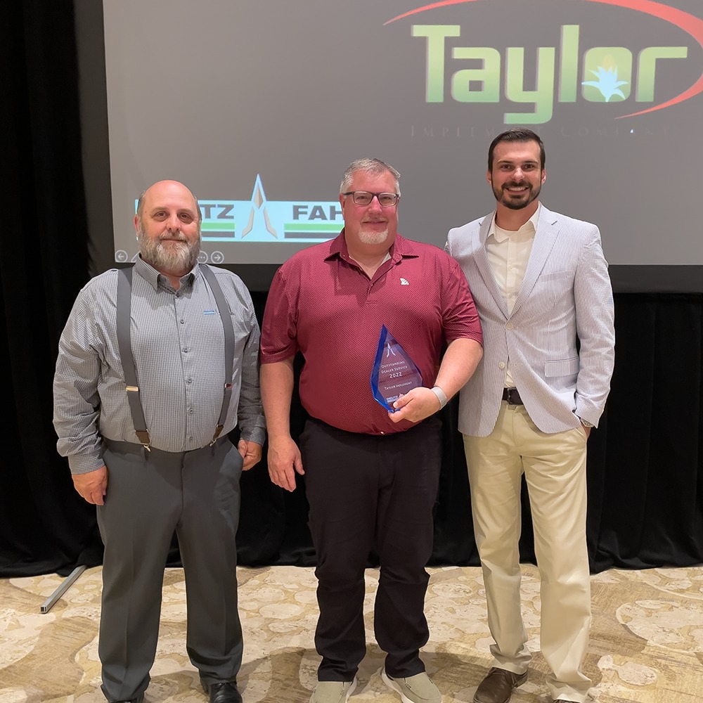 TaylorImplement's tweet photo. We brought home some hardware from the Deutz Fahr USA annual dealer meeting this weekend! π
We're thrilled to share we earned TWO awards for the 2022 sales year: Outstanding Dealer Service and High Horsepower Dealer of the Year!
#TaylorImplement #TICFamily #DeutzFahr https://t.co/jjx8Ds5Ovf