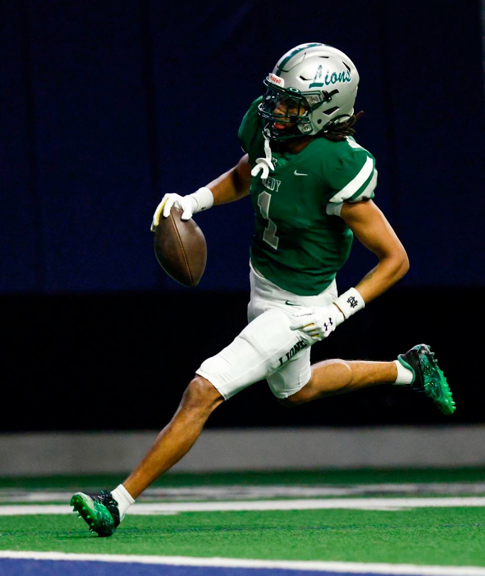 So close, yet so far! 1 DAY AWAY we highlight reigning District 6-5A SPT MVP & current @NDFootball WR @__KalebSmith! Lightning in a bottle that can score any & every time the ball finds his hands! Dominating must be a Smith Family Business! Good luck this season! #NextLevelLions