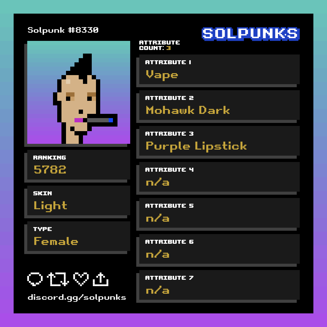 PunksDAOSales's tweet image. SolPunk 8330 has been sold! 

Price: 4.0 SOL ($72 USD) 

→solanart.io/collections/so…

@PunksOnSolana
@SolPunksDAO
#SolPunks #SOL #NFT

solscan.io/tx/3uaDbwfS6Pn…