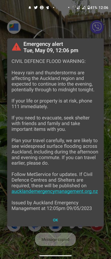 Emergency alert
9 May 2023
#flood #AucklandWeather #AucklandFlood     #AucklandFloods #AucklandFlooding #weather