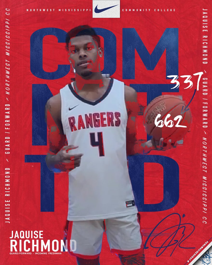 JaQuezRichmond4's tweet photo. All glory to God!🙏🏽 I’m 110% committed to Northwest Mississippi Community college. I’m excited to be a part of this City and this school. Can’t wait to win games. @NWCC_MBK @NWCC_Rangers @MatthewJTravis_ @KPLC7Sports @WarrenAmPress @PrepHoopsLA @OakleyBBallNWCC @JucoRecruiting https://t.co/klHufVdAtY