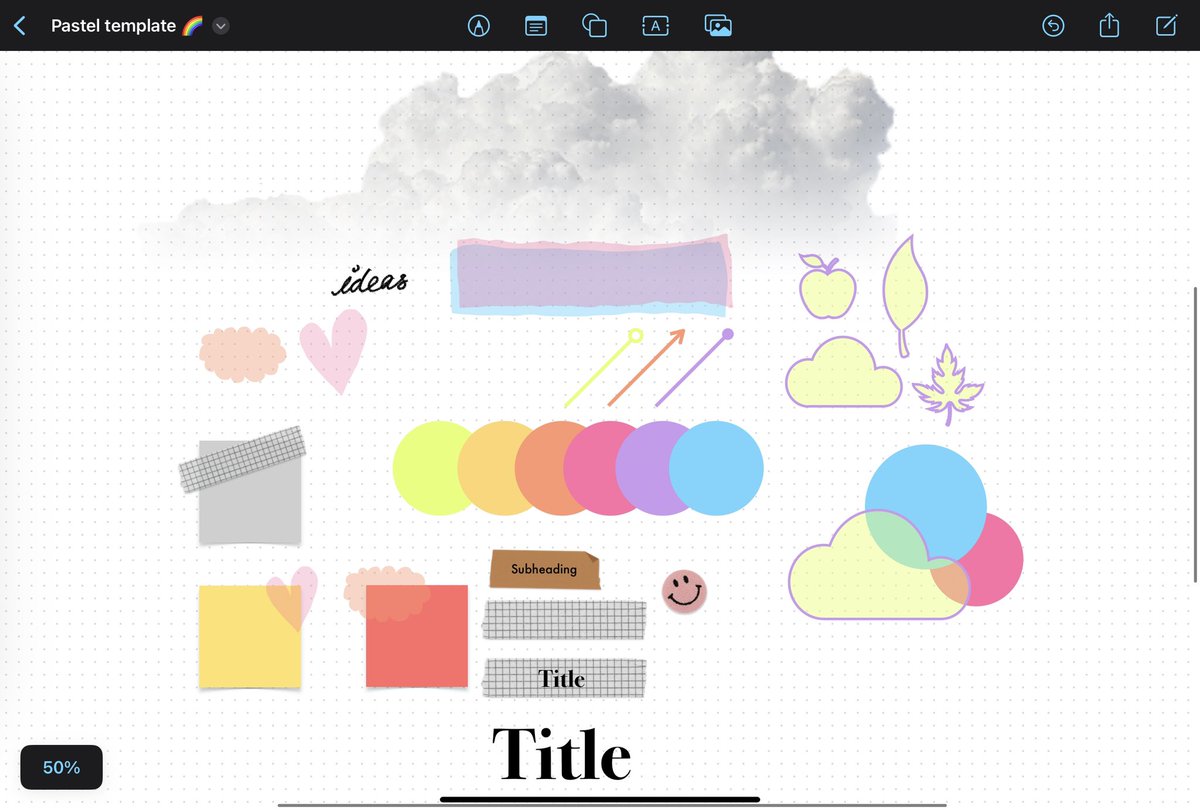It’s always a good idea in Freeform to have a template with your favourite style set up so that you can just copy and paste elements as you go! You can use a colour scheme generator and add the colours to your palette using the eyedropper so they’re always there 💜 #AppleEDUchat
