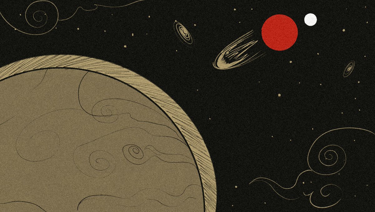 Do you believe in parallel universes?
Two satellites orbited Earth: Uton, the larger one, was bright and rarely visible, with an orange and red surface, while the smaller Moon was cold, bright, and visible every night in the planet's sky.

Join: premint.xyz/uton

#NFT #art