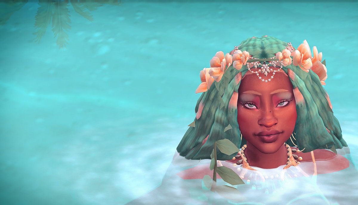 JujubieeSiming's tweet photo. I’m still tweaking her face, doing my best to avoid same face syndrome. She also needs all her human fits, but I'm having fun with occults.🧜🏾♀️ #ts4 #thesims4 #thesims thesims4cc #showusyoursims #ts4 #sims4mermaids #mermaids ##thesims4cc https://t.co/3o3RITKx4B
