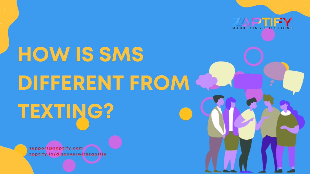 GoZaptify's tweet image. SMS is a specific messaging protocol used for short text messages over cellular networks, while texting refers to a broader range of messaging services that may include SMS but also incorporate additional features and operate over the internet. #SMSvsTexting #MessagingProtocol