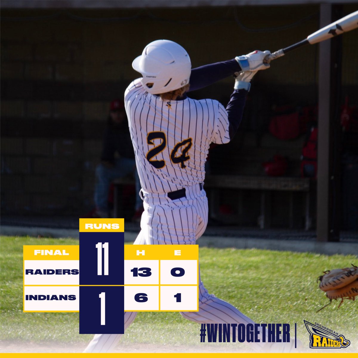 Improve to 13-3! 
<a href="/BrookbankCarson/">Carson Brookbank</a> 5 1/3IP | 6H | 1ER and adds 2RBI 2B at the plate 
<a href="/drew_fredenburg/">Drew Fredenburg</a> 1 2/3IP | 0H | 3K
<a href="/CollinOsenbaug1/">Collin Osenbaugh</a> 2-4 | HR | 4RBI
<a href="/jobe51034535/">jobe</a> 2-4 | HR | RBI | 2R
@EthanLoy10 2-4 | 2B | RBI
<a href="/GlowderGabe/">Gabe Lowder</a> 3-4 | RBI | 2R
<a href="/gavinw721/">Gavin Wilson</a> H | 3R
<a href="/ashton_renz36/">Ashton Renz</a> 2RBI