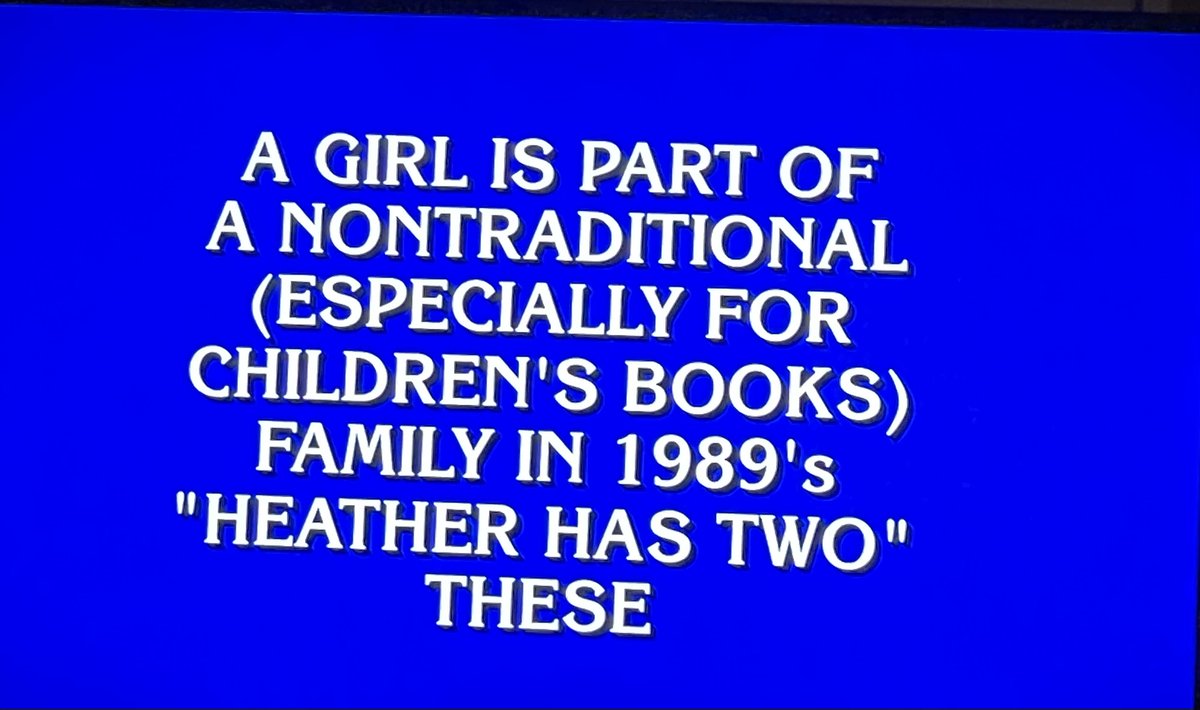 lesleanewman's tweet photo. My lifelong dream came true! Thank you @Jeopardy though I am surprised that no one got the answer. #LGBTQ #LGBTQIA @Candlewick https://t.co/oVogJY5Wgh