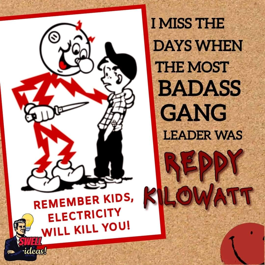 GenJones1964's tweet photo. ⚡️Emphasis on the KIL ⚡️

(PS. The image IS a spoof)

#reddykilowatt #themightyatom #yourelectricservant #electricity #cartoon #spoof https://t.co/6VvjtEv1f1