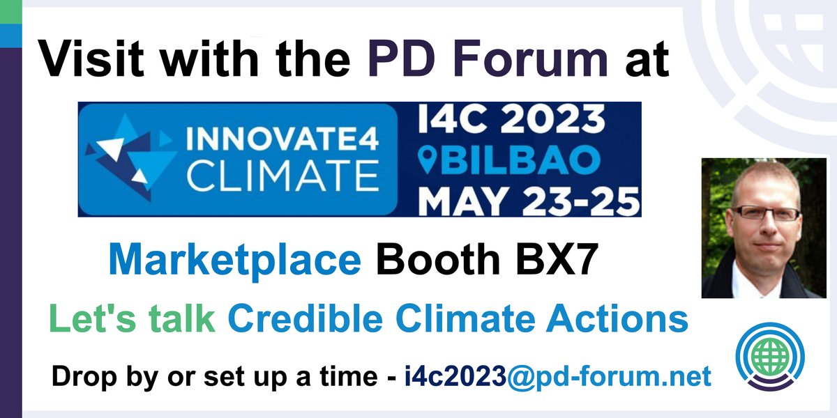 Visit The Project Developer Forum at #Innovate4Climate (innovate4climate.com)
Marketplace Booth BX7. Drop by or set up a time - i4c2023 (at) pd-forum.net . We look forward meeting you.

#CarbonTrading <a href="/Y2YWBG/">Youth2Youth</a> <a href="/Connect4Climate/">Connect4Climate</a> <a href="/BurnMfg/">BURN</a> <a href="/EcoeyeInt/">Ecoeye</a> <a href="/10MonicaWoods/">Monica Woods</a>