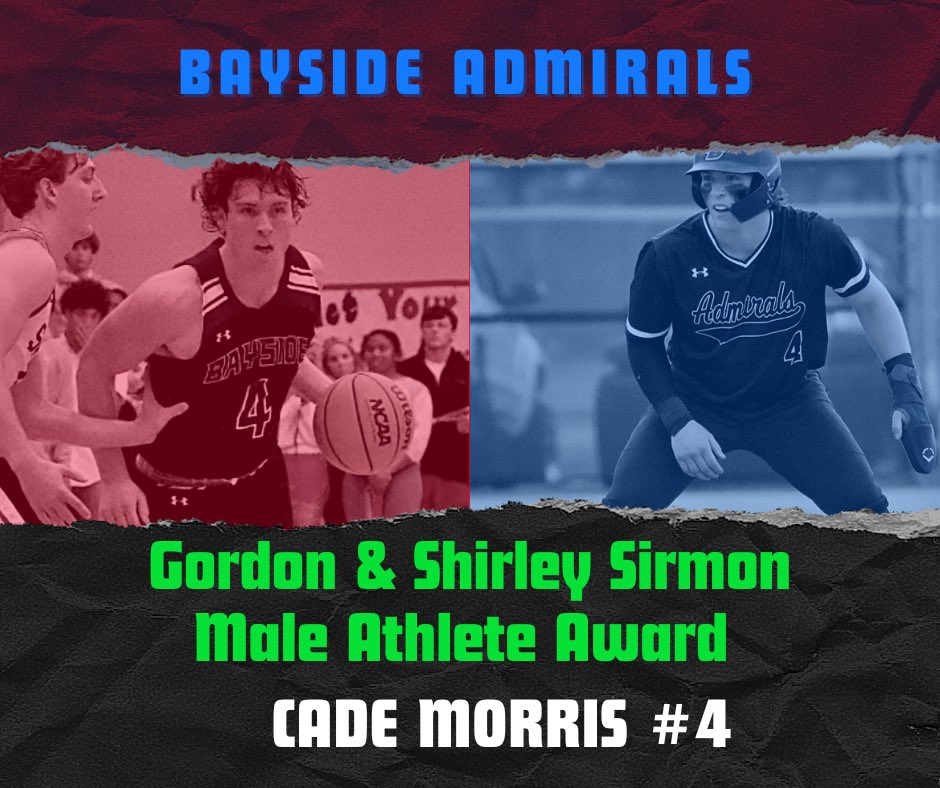 Thank you very much ⁦<a href="/baysideacademy/">Bayside Academy</a>⁩ for today awarding me the 2023 “Gordon &amp; Shirley Sirmon Male Athlete Award” for outstanding leadership and sportsmanship exhibited by a multi-sport athlete on and off the field ⚓️ #TrulyCherishedHonor #AdmiralForLife ⁦