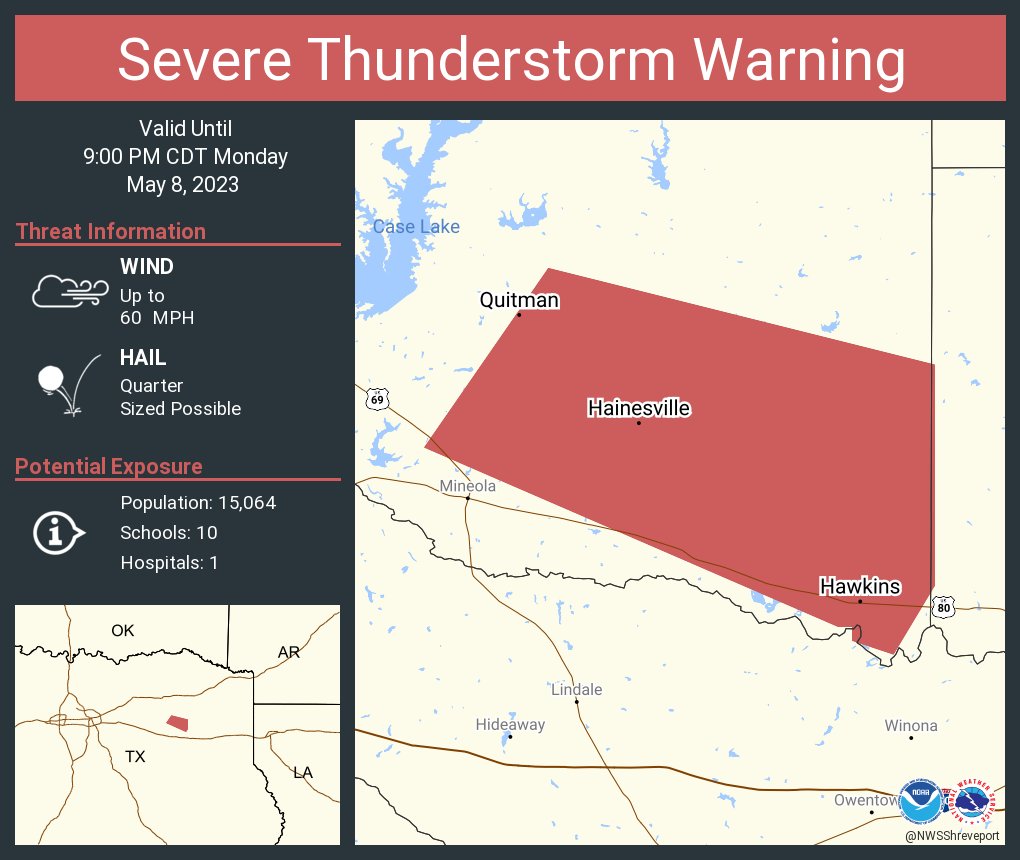 Nws Shreveport On Twitter Severe Thunderstorm Warning Including Nws Shreveport On Twitter Severe Thunderstorm Warning Including