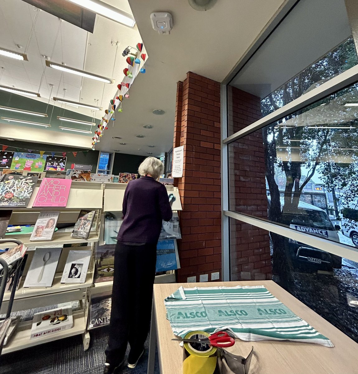 Rain still pouring down in Onehunga! <a href="/AklCouncil/">Auckland Council</a> and <a href="/Auckland_Libs/">Auckland Libraries</a> Library staff doing a great job, keeping books and people away from roof leaks. Community assets like this deserve all the investment in maintenance they can get!