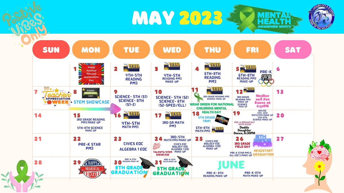 city_leisure's tweet photo. May is PACKED! Counting down the days to see our students move on to the next chapter! #20daysleft #lck8 #lck8dolphins #lck8dolphinfamily @MDCPSSouth @MDCPS https://t.co/yZk3Sdq6rh