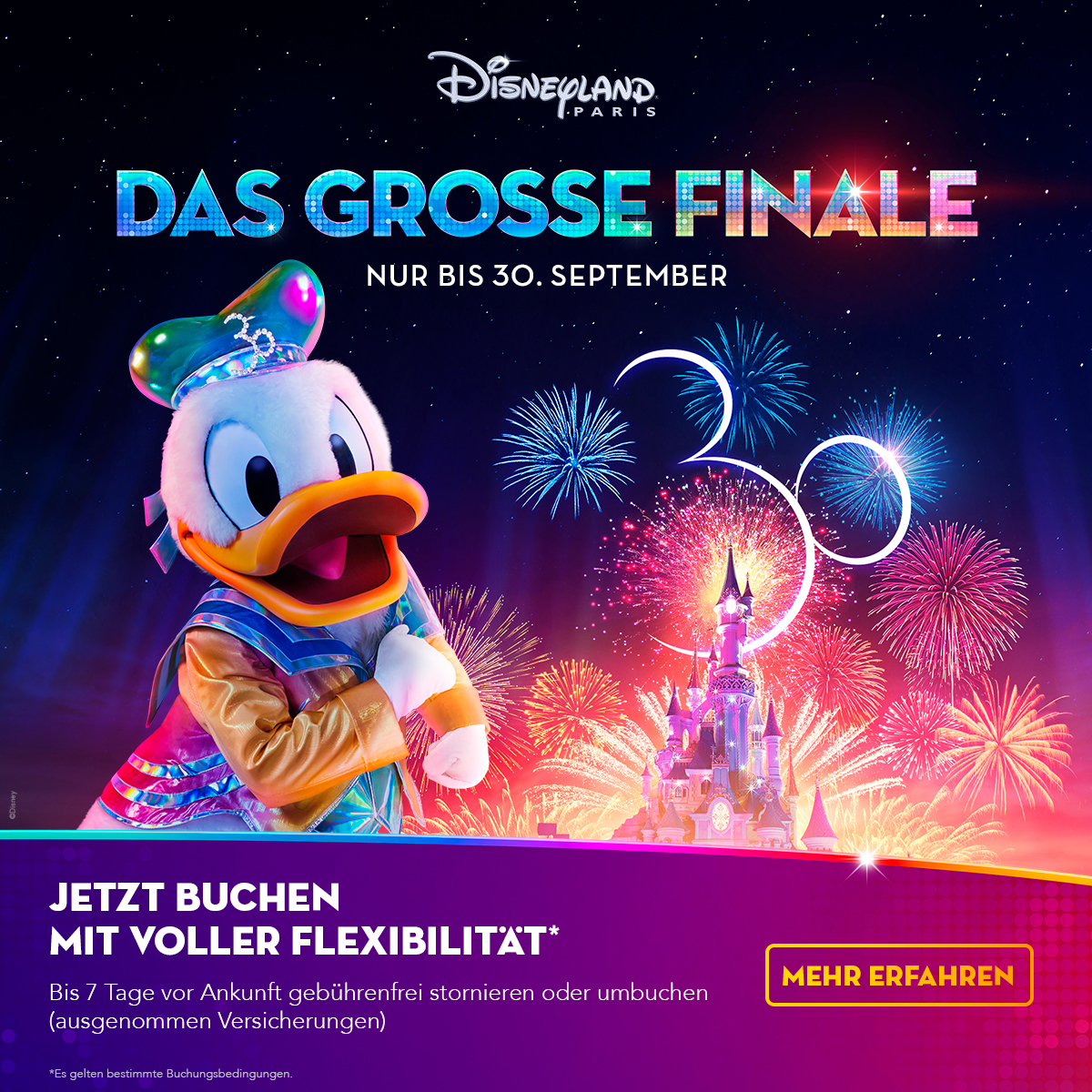 🥳 Das darfst Du auf keinen Fall verpassen! Das große Finale des 30. Jubiläums von Disneyland Paris!
Erlebe bis zum 30.9. noch alle Highlights wie Dream...And Shine Brighter, die Rückkehr von Disney Dreams! &amp; mehr 
Lass Dir das nicht entgehen alle Infos:
dein-dlrp.de/reiseplanung/d…