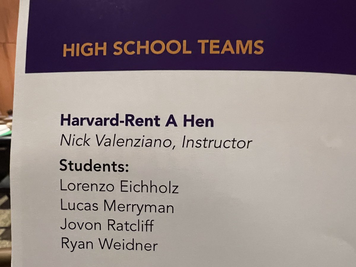 Harvard wins People’s Choice Award and places 2nd in McHenry County INCubator Pitch Night!! Well done Hornets!! Thanks Mr. Valenziano for your leadership. ⁦<a href="/HarvardD50/">Harvard CUSD 50</a>⁩ ⁦<a href="/D50Athletics/">Harvard Athletics</a>⁩ ⁦<a href="/DrCoreyTafoya/">Corey Tafoya</a>⁩