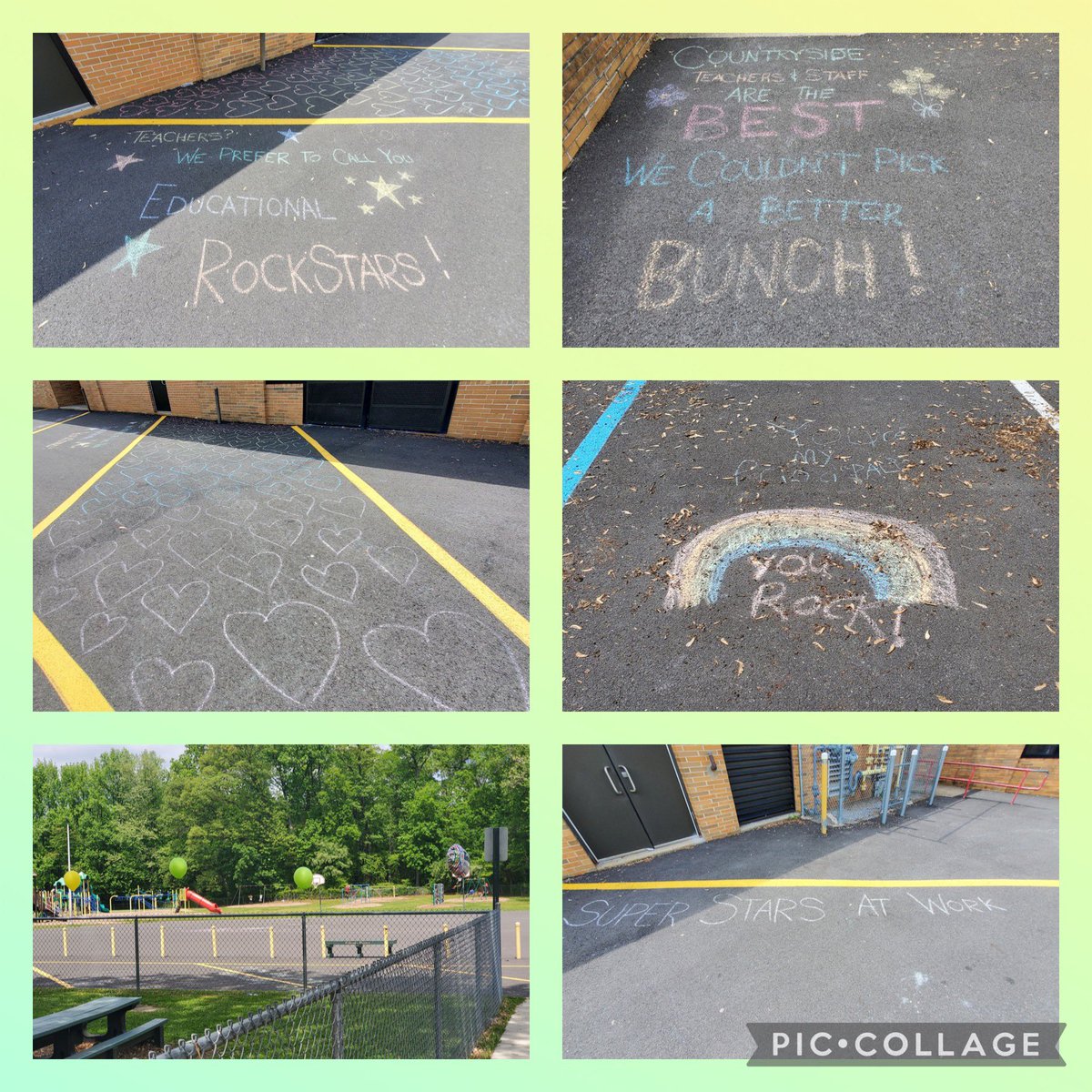 MTL_CSPrincipal's tweet photo. The Countryside Teachers and Staff were feeling loved today! Greeted by a chalk the walk, balloons and a beautiful make your own bouquet station. Thank you @Countryside_PTO for making us feel so special! You rock!#CSTogetherIsBetter #CSYearOfBravery https://t.co/he1qfzgkci