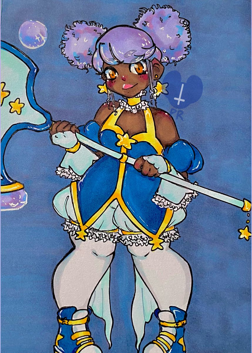 Panda_Reaper's tweet photo. Updated look at my Magical girl Astrid 
Hadn't drawn her in roughly 3 years? 
#traditionalart #originalcharacter #ArtistOnTwitter #curvy https://t.co/ubPadun39Y