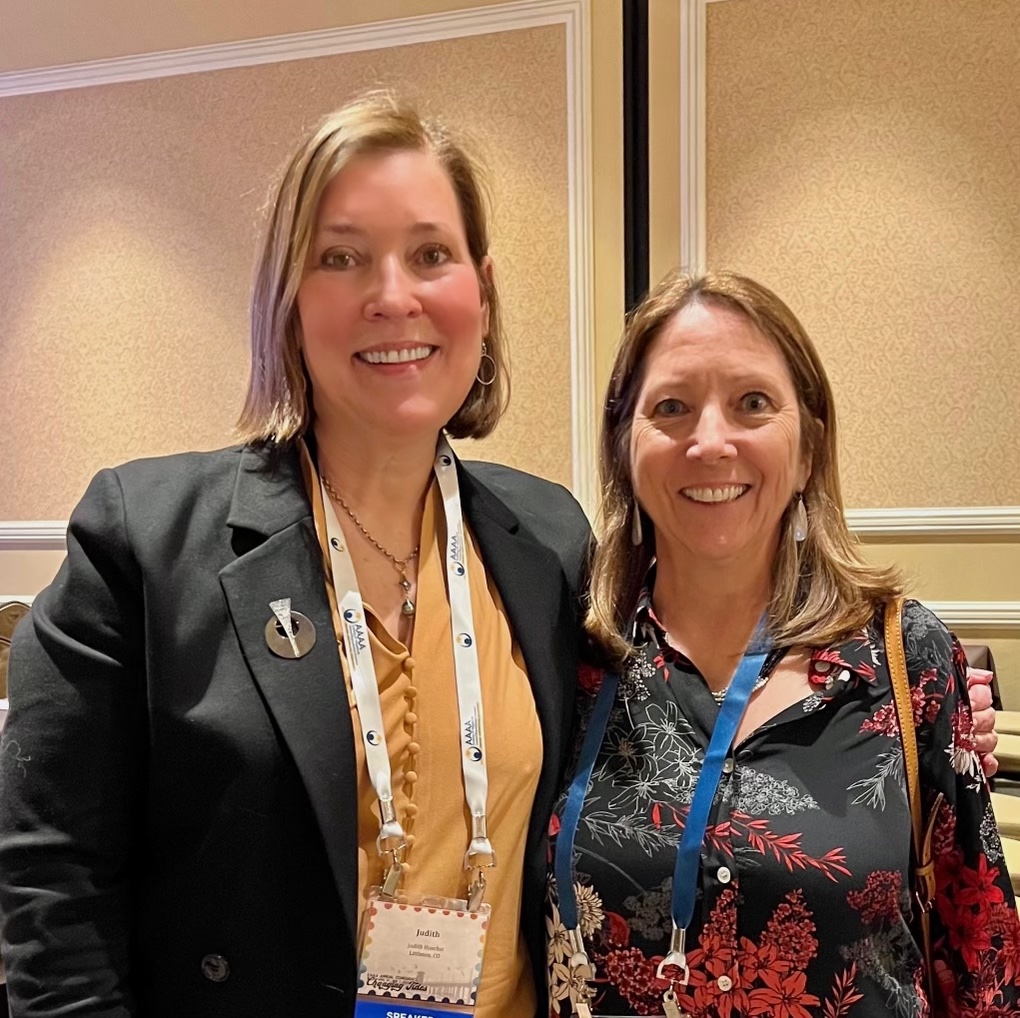 JudithHoechst's tweet photo. With Barb Collura, RESOLVE at AAAA Conference, Huntington Beach. Barb and nurse-attorney Lisa Rinehart presented a compelling panel regarding adverse effects on legislative action, reproductive care and access to care. @AdoptionandART @resolveorg https://t.co/2E0PwAT9OH