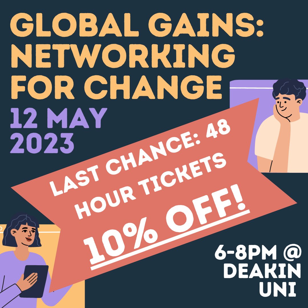 lblaus's tweet photo. LAST CALL FOR TICKETS! 🎟️

As a special offer, we're giving 10% off tickets 🤑 to our Networking for Change event from now until 11am on Thursday the 11th of May! Just use the code '10OFF' at checkout.

Get your tickets here ➡️ https://t.co/1pyIAyhq02. https://t.co/1C1jEM1TQg