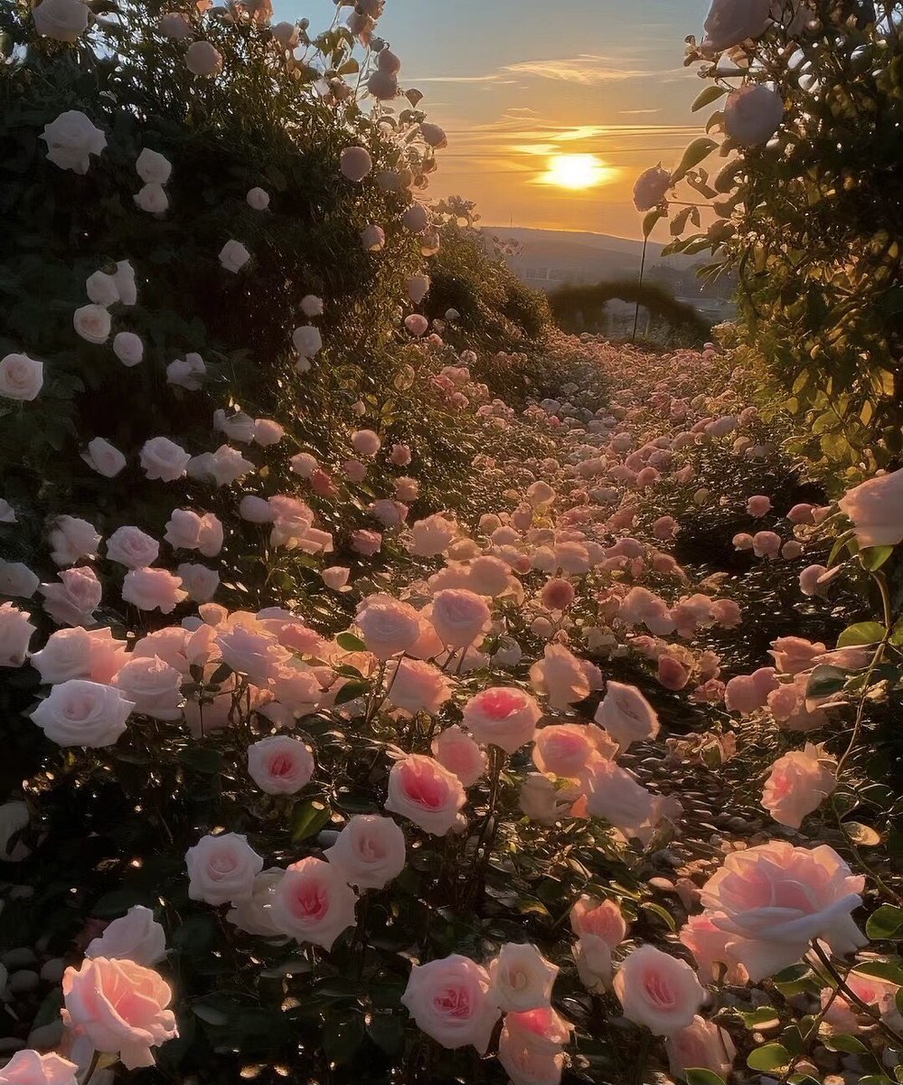 Watching flowers in the sunset #Photography #Travel #FlowerSea