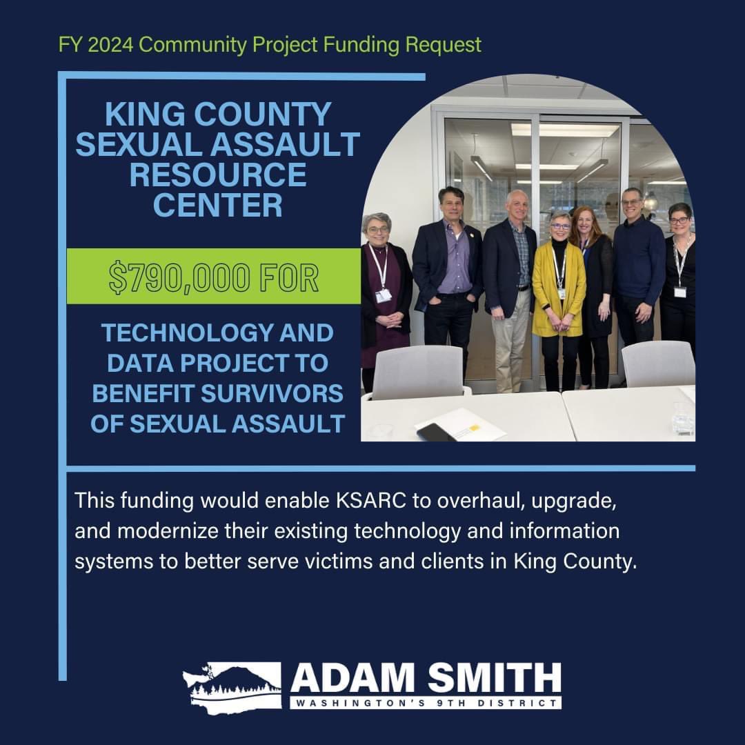 RepAdamSmith's tweet image. We must strengthen our mental and behavioral health care infrastructure. 

That’s why I submitted Community Project funding requests that would make investments in Washington’s Ninth District. #CommunityProjectFunding