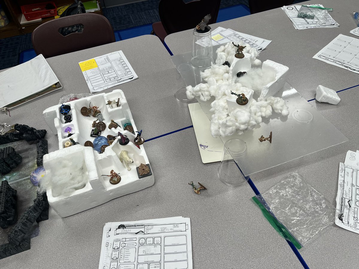 bespokelegends's tweet photo. Monday Campaign 
Triformis

Our heroes push though the despoiled troops to slash out two of the four portals on the Nightmare’s Eye. Meanwhile, the despoiled have almost won in the race to reach the survivors in the lab’s safe room! 

#writingclass #dnd #gaming https://t.co/Xkdo1WGtX9