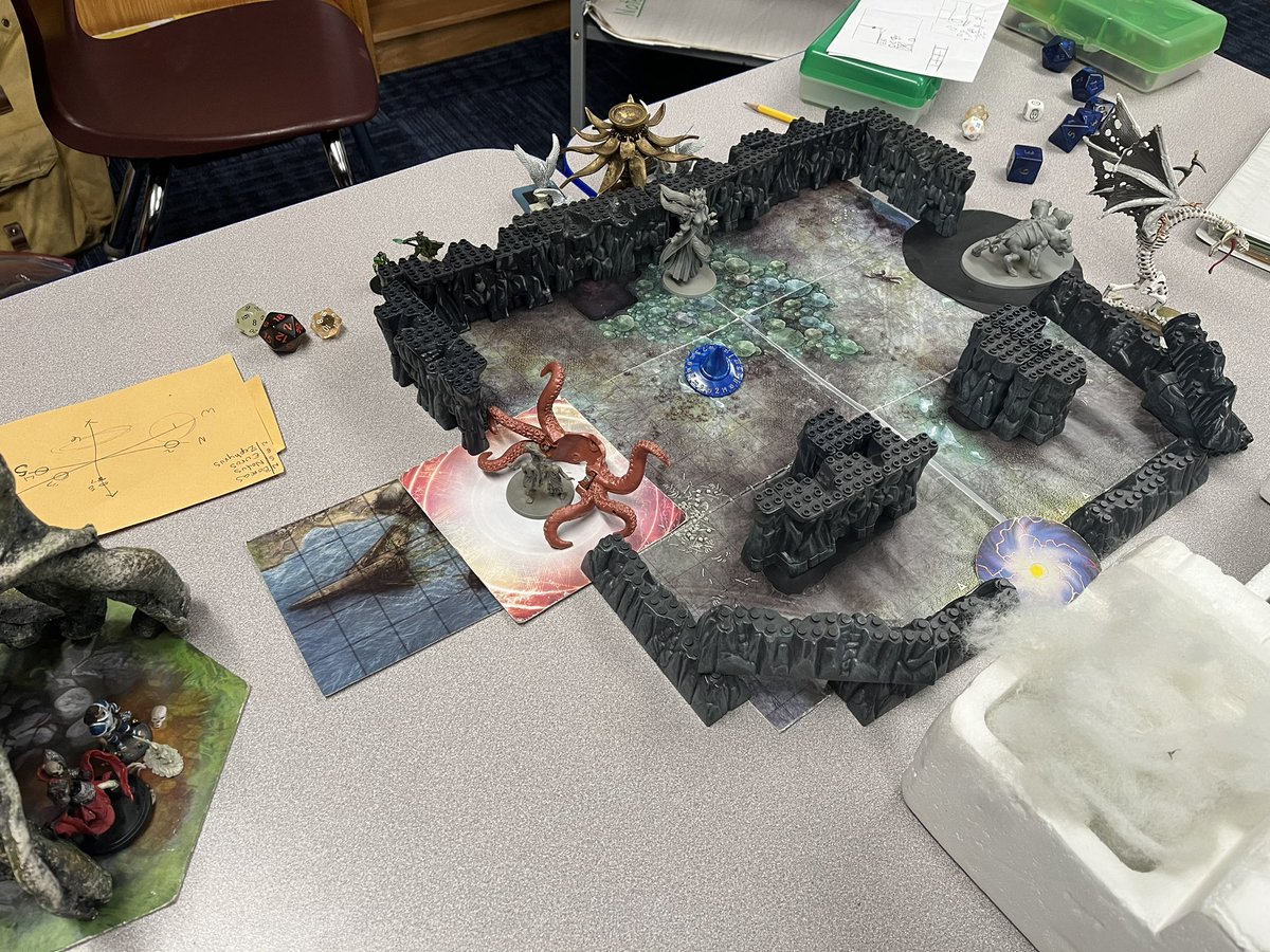 bespokelegends's tweet photo. Monday Campaign 
Triformis

Our heroes push though the despoiled troops to slash out two of the four portals on the Nightmare’s Eye. Meanwhile, the despoiled have almost won in the race to reach the survivors in the lab’s safe room! 

#writingclass #dnd #gaming https://t.co/Xkdo1WGtX9