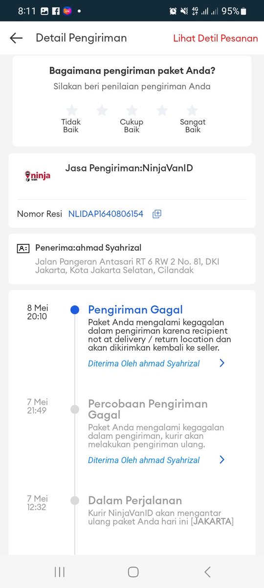 rizkasentia's tweet photo. @ninjaxpress_id Ini apa-apaan lagi? Status gagal kirim karena saya sudah mengonfirmasi proses pembatalan? 

Saya selama ini nunggu loh. Pulsa saya juga sudah habis banyak untuk tlpn in cs. Saya juga sudah email dan DM juga
Terakhir balasan emailnya akan memprioritaskan. Faktanya? https://t.co/Mxejy4BLCc