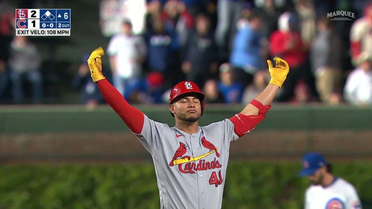 FOX Sports: MLB (@mlbonfox) on Twitter photo Contreras doubles in the go-ahead run for the <a href="/Cardinals/">St. Louis Cardinals</a> 💪
He is really enjoying his time back at Wrigley 😅 Contreras doubles in the go-ahead run for the <a href="/Cardinals/">St. Louis Cardinals</a> 💪
He is really enjoying his time back at Wrigley 😅