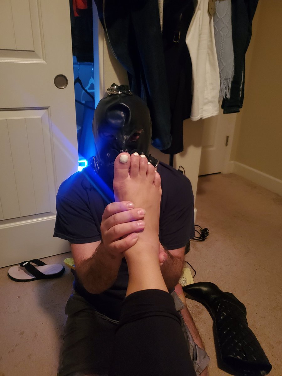 MistressMandy3's tweet photo. My Feet being taking care of by my personal slave. How lucky he is. I bet you all are jealous. 

#finD #femdom #footslave https://t.co/cT7Unc5nva