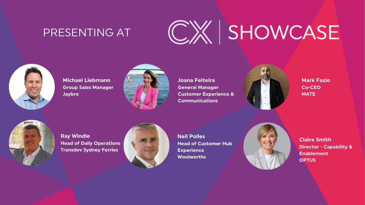 CSIA_AU's tweet photo. We're looking forward to hearing the stories from our amazing group of presenters at CX Showcase next Friday, May 19th.
You can still book your tickets here: https://t.co/5GZX2b6FC6
#cxshowcase #jaybro #optus #letsbemates #woolworths #transdevsydneyferries https://t.co/p2kL1qWUZB