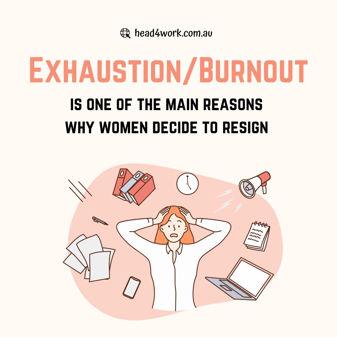 Head4Work's tweet photo. Did you know that exhaustion/burnout is the number one reason why women decide to quit their jobs?
Don't let burnout get the best of you. #Head4work is here to help you find balance and overcome exhaustion, so you can keep chasing your dreams.
#mentalhealth #workplace https://t.co/Ts07ciLlLF