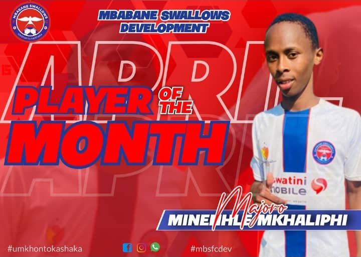 SwallowsMbaban1's tweet photo. Congratulations |  I am very proud to win this award  – but I am most proud of being part of this amazing team. Mbabane Swallows Development Middlefielder Majoro.
#we_re_mbabane_swallows_development 
#UMKHONTOKASHAKA https://t.co/ZGlwIwlz35