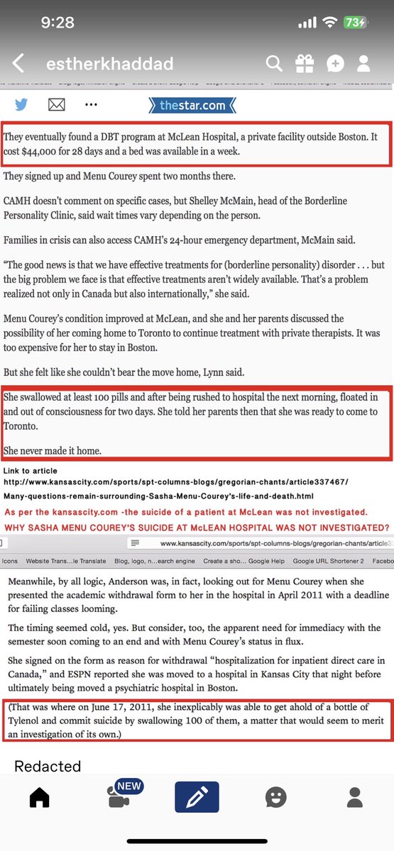 estherkhaddad's tweet photo. #AnneKlibanskiMD are you aware that at #McLeanHospital #DrGillianGalen and #BlaiseAguirre from #3East lost 5 patients to #suicide in less than a year? Some while in #3East. It was covered up by them and by #DrLoisChoiKan and #DrKarenJacob. My late daughter #Mona was sent to the quiet room for questioning those deaths.
ATTACHED ONE OF THE DEATH WHICH WAS IN THE NEWS.
I will be posting the others.
#ChildLoss #Grief #BereavedParents #MissYou #LoveYouAlways #SiblingLoss
#LGBTQ #MassGeneral #SuicideAwareness #SuicidePrevention