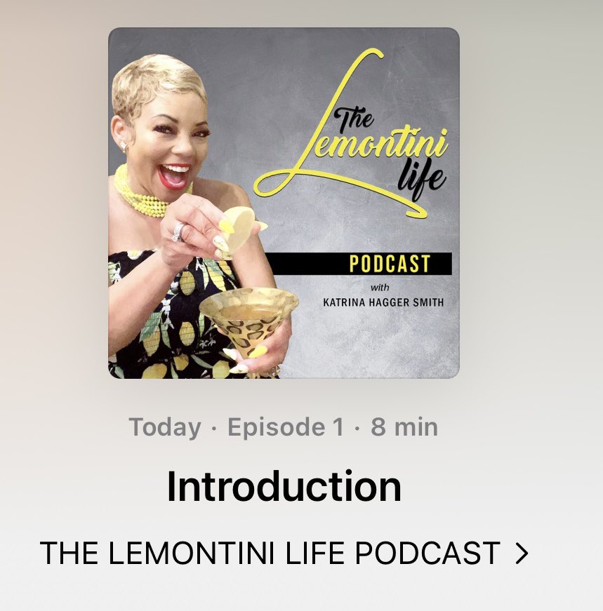 KatrinaHSmith's tweet photo. TODAY is THE DAY!!!! ✨✨✨It’s LAUNCH DAY for The Lemontini Life Podcast. 🍋🍸 Please tune in, share with friends and leave me a review on iTunes! If you have any great story ideas or anything you would like to hear please let me know! https://t.co/FlmPOF4Zl5 #thelemontinilife https://t.co/ZXk2rnbZBC