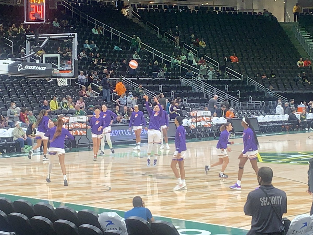 BG is not warming up with the Phoenix Mercury at Climate Pledge Arena ahead of the pre-season matchup versus the Seattle Storm. 

As far as I can tell, this was unexpected. Hope she’s okay! 

#WNBATwitter  #WNBA #TakeCover #4TheValley