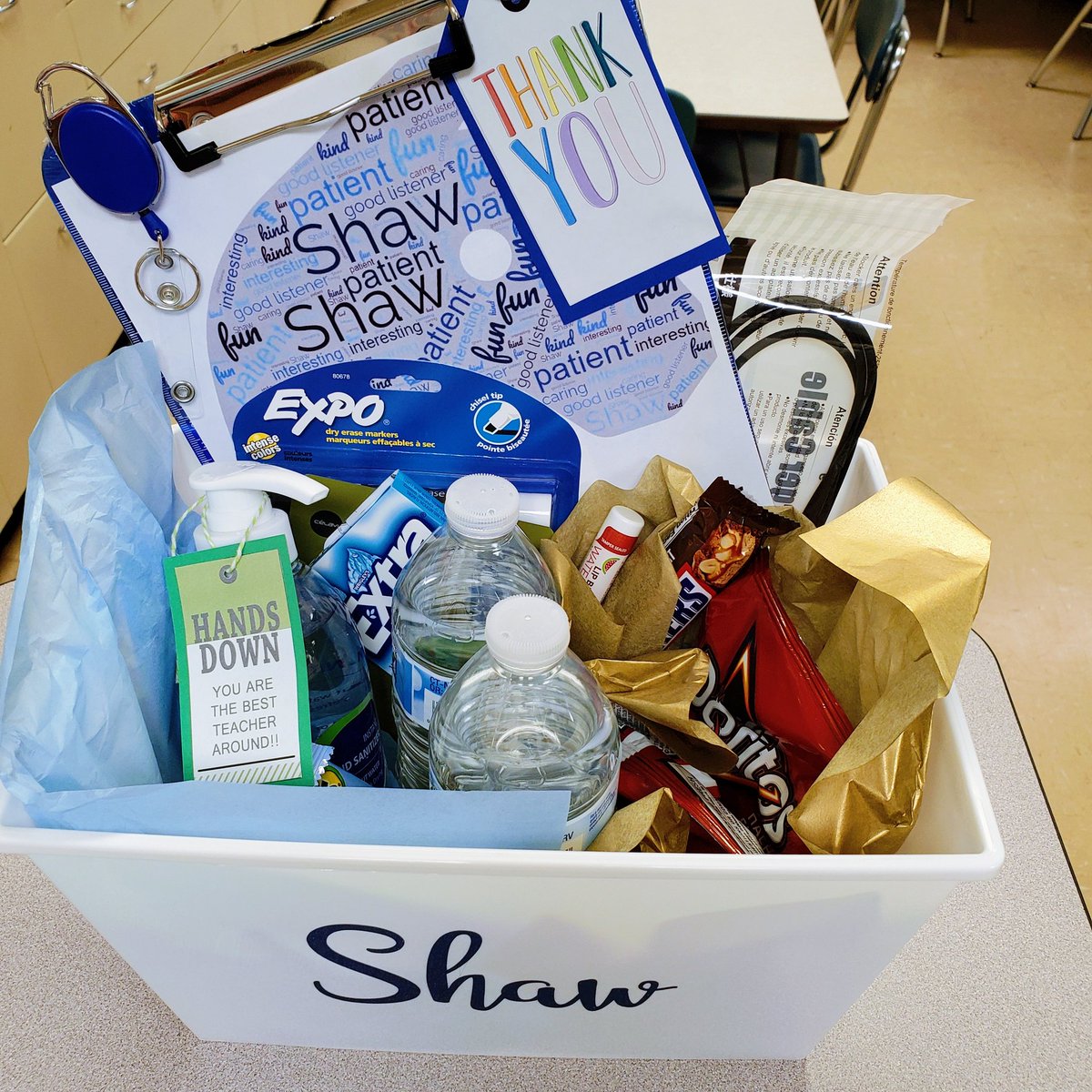 Today, personalized posters were put on each teachers door. It included words that students used to describe the teacher. It was so thoughtful and sweet!!! Patient✅️ Good Listener✅ Fun✅️ Kind✅️ Thank you <a href="/MendenhallGCS/">Mendenhall Middle School</a> for all the treats!  #TeacherAppreciationWeek ❤️👩🏾‍🏫