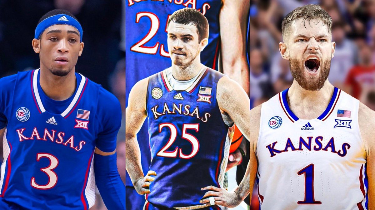 FansOfKU's tweet image. KU will have one of the best true point guards in the country, one of the best shooters in the country, and one of the best big men in the country in our lineup next year😍