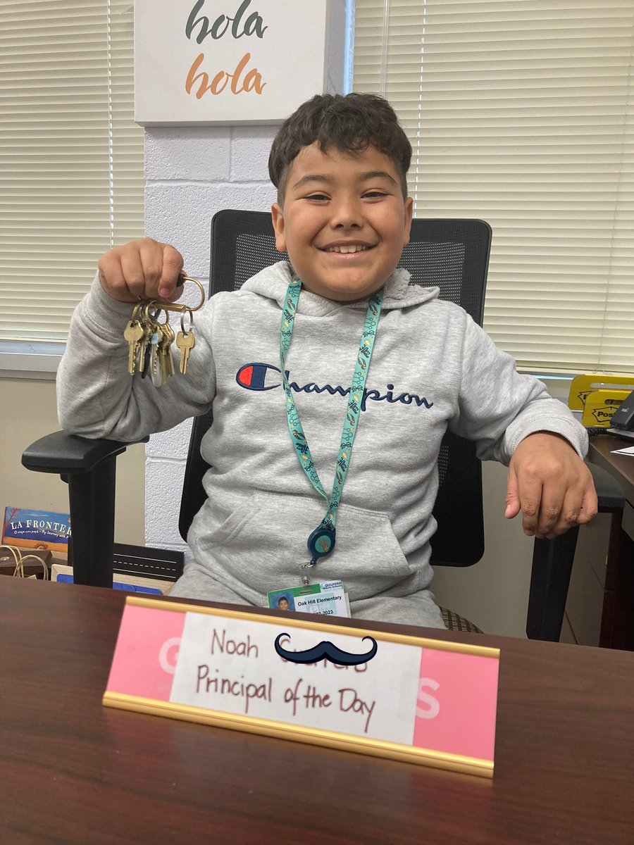 “This is the best day of my life!”
- 4th Grader Noah, <a href="/GCSchoolsNC/">Guilford Co. Schools</a> <a href="/GCS_Oak_Hill/">GCS Oak Hill Elem</a> Principal for a day

Tasks included: using the principal keys to the supply closet, delivering teacher appreciation notes of encouragement &amp; calling the secretary to wish her a fantastic, awesome day