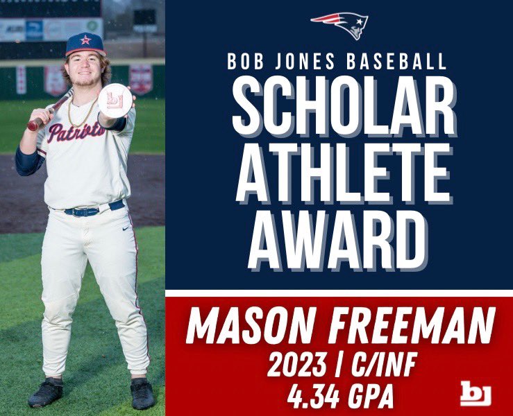 BJHSBaseball's tweet photo. Scholar-Athlete - @MasonMFreeman https://t.co/KiZRHCHpCb