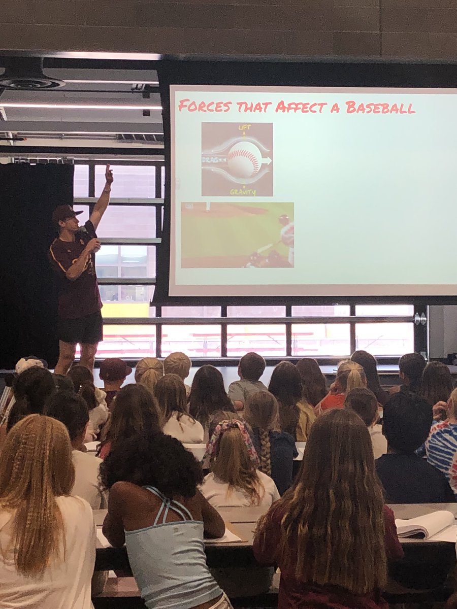 balholm's tweet photo. Thank you @cherokeeSUSD for having me out to speak to the 4th graders for STEM week. I had a remarkable time being able to share my love of physics and baseball with the kids. Proud to be a Cherokee and SUSD alum 🙌 @ASU_Baseball
@thesundevils @asuengineering @palmyraSTEM https://t.co/vdUfXJIUtM